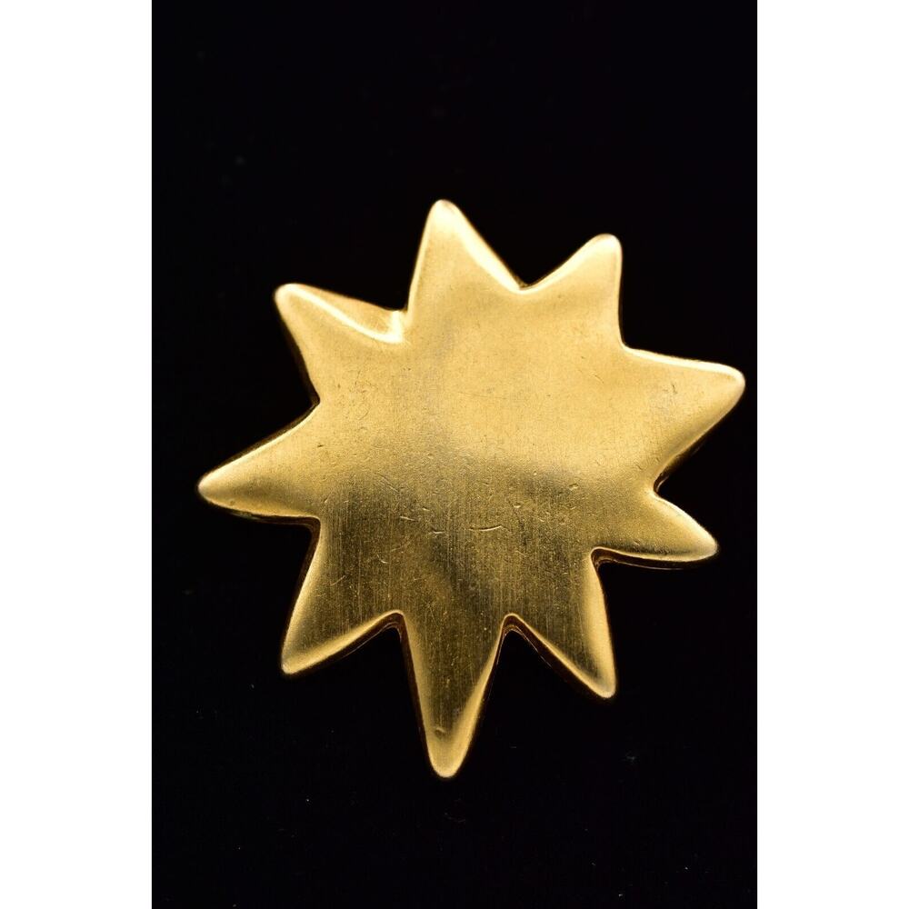 Victoria's Secret Vintage Star Pin Brooch Brushed Gold Matte Signed 1990s BinBG